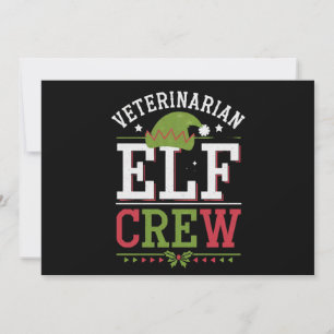 Veterinaire technicus van Christmas Elf Feestdagenkaart