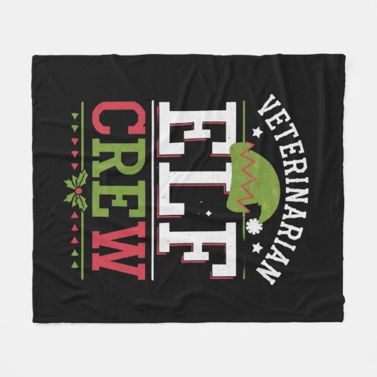 Veterinaire technicus van Christmas Elf Fleece Deken (Voorkant (Horizontaal))