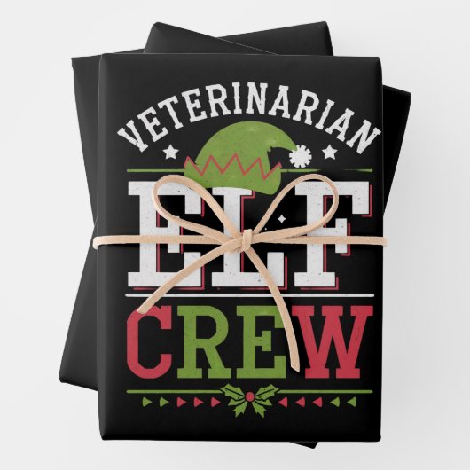 Veterinaire technicus van Christmas Elf Inpakpapier Vel (In situ)