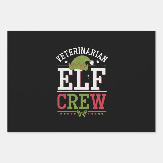 Veterinaire technicus van Christmas Elf Inpakpapier Vel (Voorkant)
