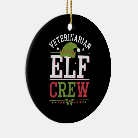 Veterinaire technicus van Christmas Elf Keramisch Ornament (Rechts)