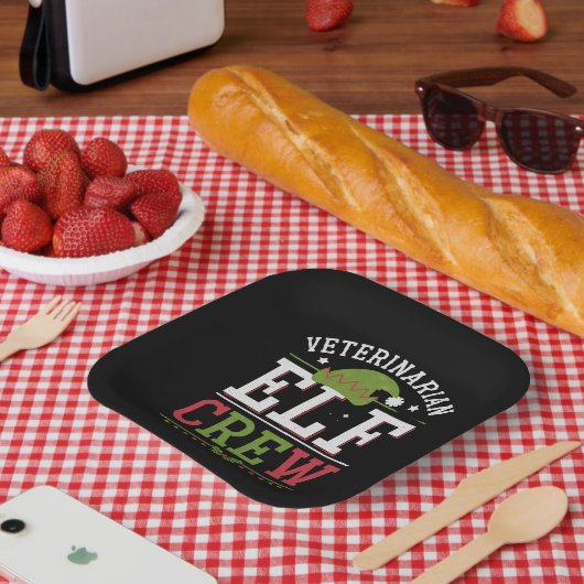 Veterinaire technicus van Christmas Elf Papieren Bordje (Picknick)