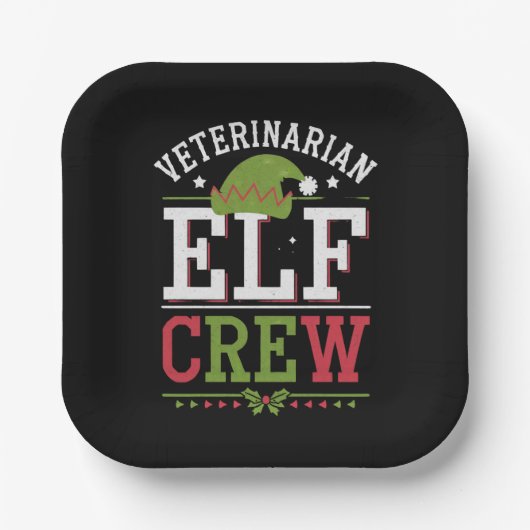 Veterinaire technicus van Christmas Elf Papieren Bordje (Voorkant)
