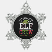 Veterinaire technicus van Christmas Elf Tin Sneeuwvlok Ornament (Voorkant)
