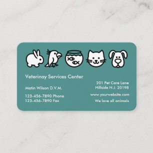 Veterinaire Visitekaartjes voor professioneel ontw