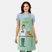 Veterinaire Vrouw met Dieren en Douanenaam Schort (Gedragen)