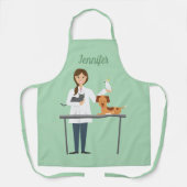 Veterinaire Vrouw met Dieren en Douanenaam Schort (Voorkant)