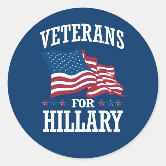 VETERINAIRS VOOR HILLARY RONDE STICKER (Voorkant)