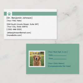 Veterinarian Appointment Card | Photo Template Visitekaartje
