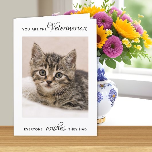 Veterinarian Appreciation Cute Cat Pet Photo Bedankkaart