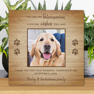 Veterinarian Appreciation Pet Foto bedankt Fotoplaat