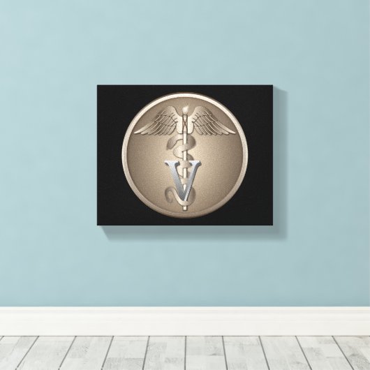 Veterinarian Caduceus Canvas Afdruk (Insitu (Houten vloer))
