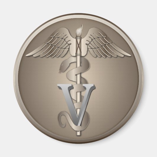 Veterinarian Caduceus Magneet (Voorkant)