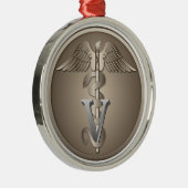 Veterinarian Caduceus Metalen Ornament (Rechts)