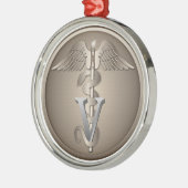 Veterinarian Caduceus Metalen Ornament (Links)