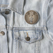 Veterinarian Caduceus Ronde Button 5,7 Cm (In situ)