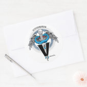 Veterinarian Caduceus Ronde Sticker (Envelop)