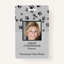Veterinarian Clinic Paw Print Foto-ID-badge Badge