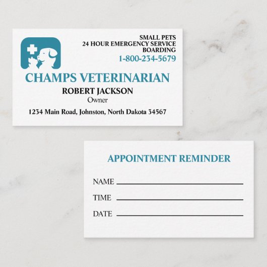 Veterinarian Clinic Visitekaartje (Voorkant / Achterkant)