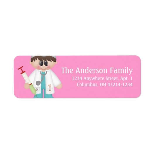 Veterinarian d1 Return Address Labels (Voorkant)
