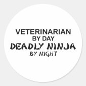 Veterinarian Deadly Ninja Ronde Sticker (Voorkant)