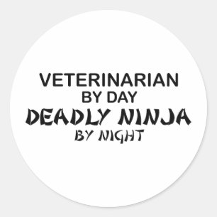 Veterinarian Deadly Ninja Ronde Sticker
