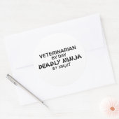 Veterinarian Deadly Ninja Ronde Sticker (Envelop)
