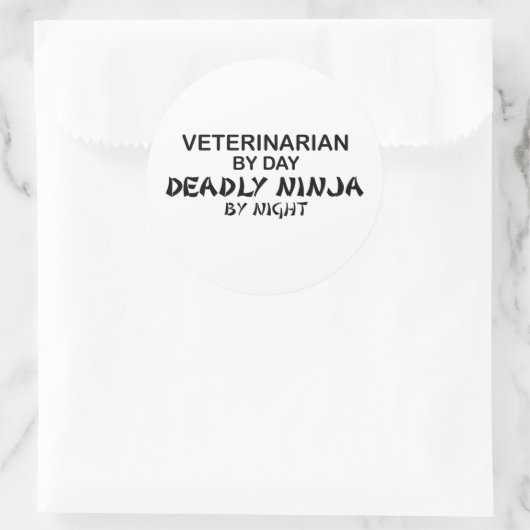 Veterinarian Deadly Ninja Ronde Sticker (Tas)