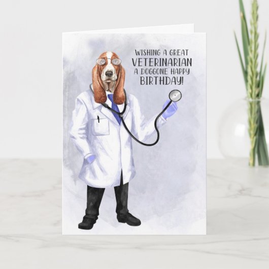 Veterinarian Funny BIrthday Hound Dog Doctor Kaart (Voorkant)