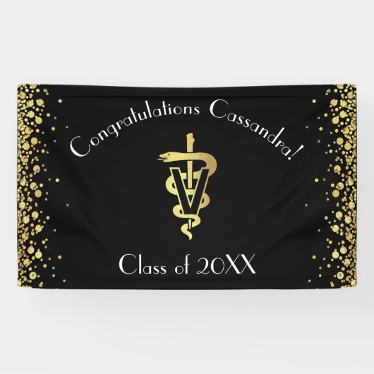 Veterinarian Gold Graduation Spandoek (Horizontaal)