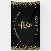 Veterinarian Gold Graduation Spandoek (Verticaal)