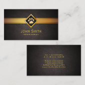 Veterinarian Gold Paw Monogram Pet Care Vet Visitekaartje (Voorkant / Achterkant)