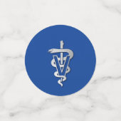 Veterinarian Graduation Blue Silver Confetti (Kleine voorkant)