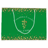 Veterinarian Graduation Green Gold Groot Cadeauzakje (Achterkant)