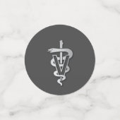 Veterinarian Graduation Grey Silver Confetti (Kleine voorkant)