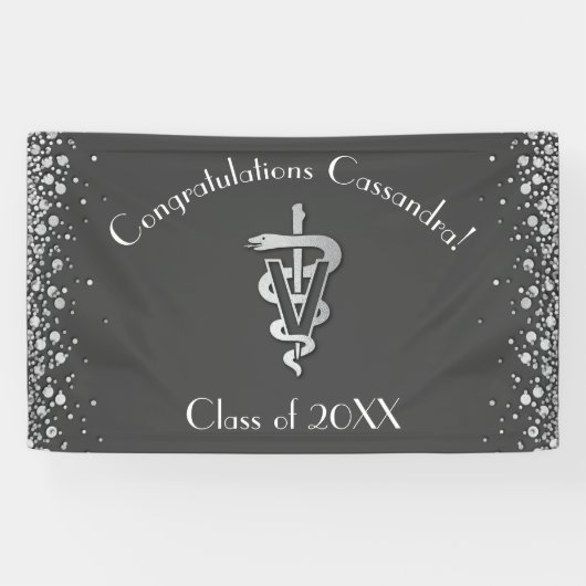 Veterinarian Graduation Grey Silver Spandoek (Horizontaal)