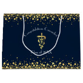 Veterinarian Graduation Navy Blue Gold Groot Cadeauzakje (Voorkant)