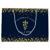 Veterinarian Graduation Navy Blue Gold Groot Cadeauzakje (Achterkant)