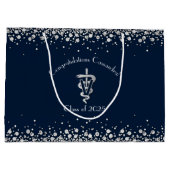 Veterinarian Graduation Navy Blue Silver Groot Cadeauzakje (Achterkant)