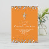 Veterinarian Graduation Orange Silver Kaart (Staand voorkant)