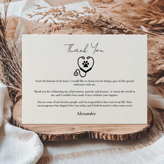 Veterinarian Graduation Party Bedankkaart