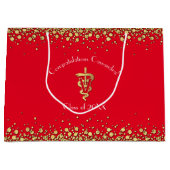 Veterinarian Graduation Red Gold Groot Cadeauzakje (Voorkant)