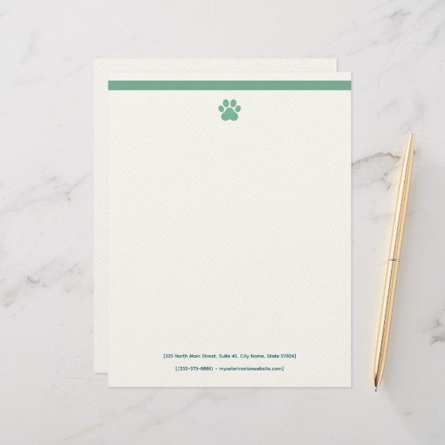 Veterinarian Letterhead Template | Formal Briefhoofd (Voorkant / Achterkant in situ)