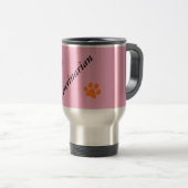 Veterinarian-Orange Paw Print and Heart on Pink Reisbeker (Voorkant rechts)