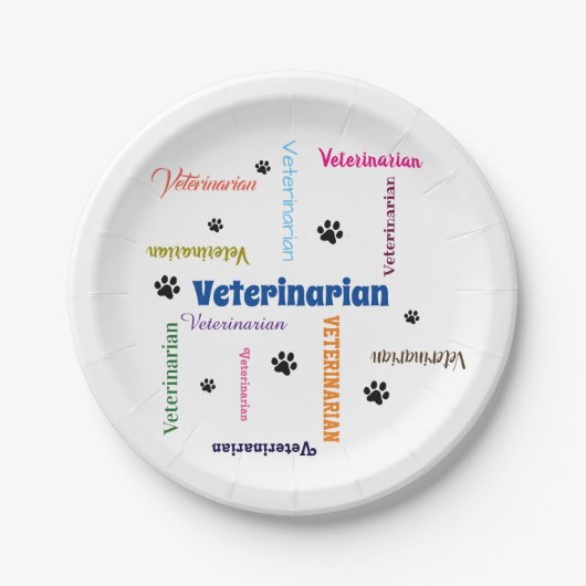 Veterinarian Paper Plates Papieren Bordje (Voorkant)