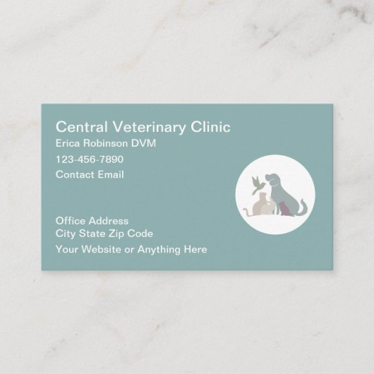 Veterinarian Pastel Color Business Cards Visitekaartje (Voorkant)