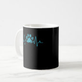 Veterinarian Paw Heartbeat Love Animals Vet Tech Koffiemok (Voorkant links)