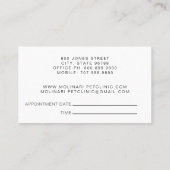 Veterinarian Pet Clinic Appointment Visitekaartje (Achterkant)