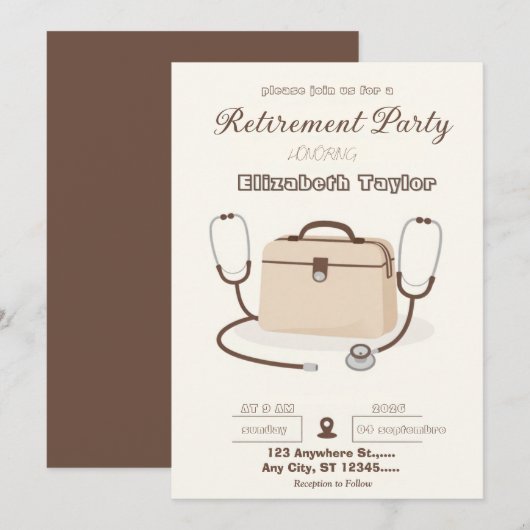Veterinarian Retirement Party Invitation Kaart (Voorkant / Achterkant)