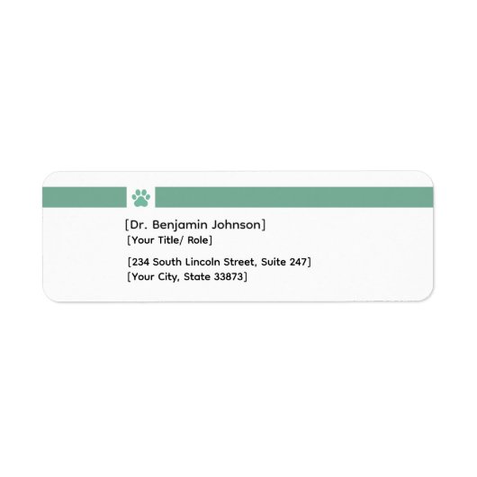 Veterinarian Return Address Labels Template (Voorkant)